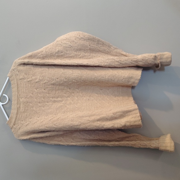 Eddie Bauer Men's Xlg Cable Knit Beige Wool/Nylon Blend Sweater - Picture 4 of 4